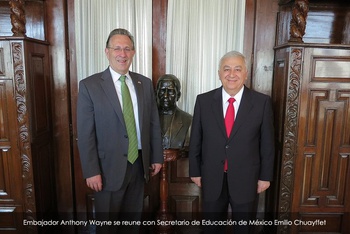 El embajador de EEUU en México, Anthony Wayne se reunió con el Secretario de Educación Pública Emilio Chuayffet