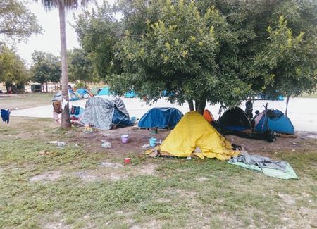 Campamento de migrantes.