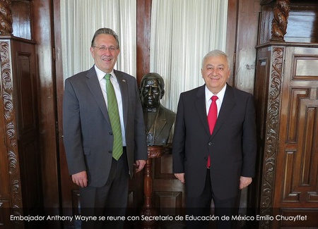 El embajador de EEUU en México, Anthony Wayne se reunió con el Secretario de Educación Pública Emilio Chuayffet