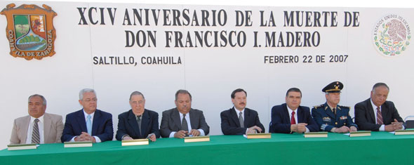 Preside secretario de gobierno ceremonia para conmemorar el 94 aniversario de la muerte de don Francisco I. Madero