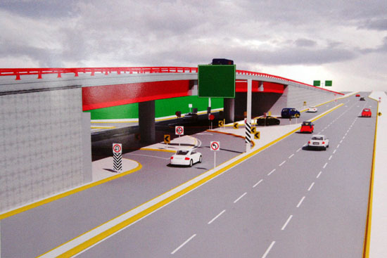 El gobernador Humberto Moreira inicia la construcción de puente vehicular sobre la carretera Saltillo-Monterrey