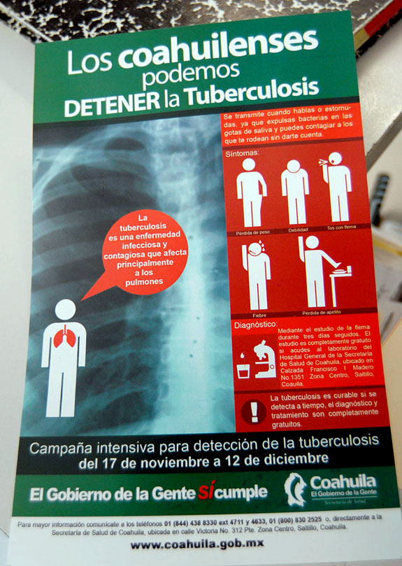 Inicia Secretaría de Salud campaña intensiva para la detección de la tuberculosis en Saltillo