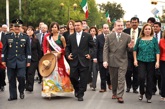 Ceremonia del 198 aniversario de la independencia de México en Piedras Negras