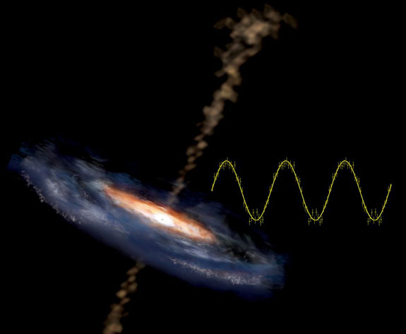 Impresión artística de material estelar atrapado por un agujero negro supermasivo [Créditos: Aurore Simonnet, Sonoma State University]