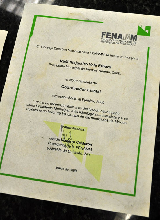Nombramiento coordinador estatal de la FENAMM