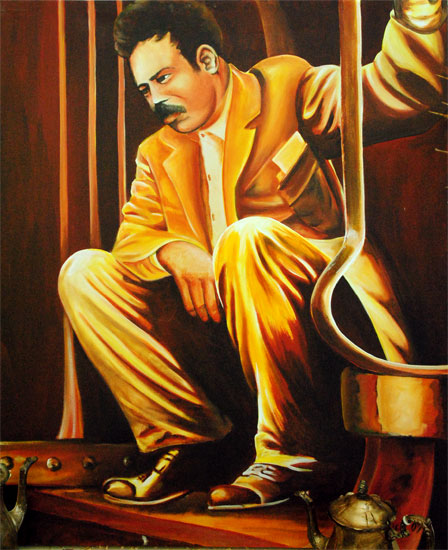 Pintura, del autor Héctor Adolfo Barranco Sánchez, que son exhibidas como parte de la "Exposición Pictórica Revolucionaria".