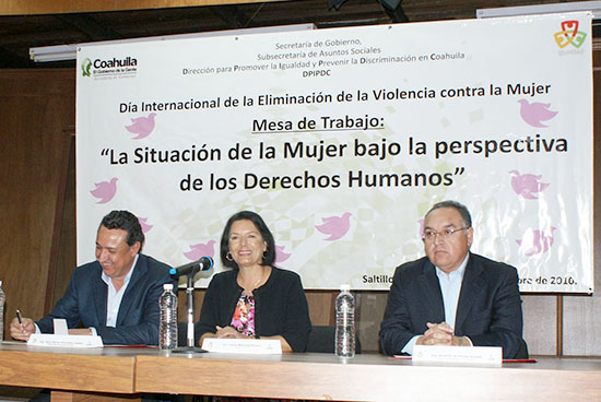 Realiza el gobierno del estado mesa de trabajo por el Día Internacional para la Eliminación de la Violencia Contra la Mujer