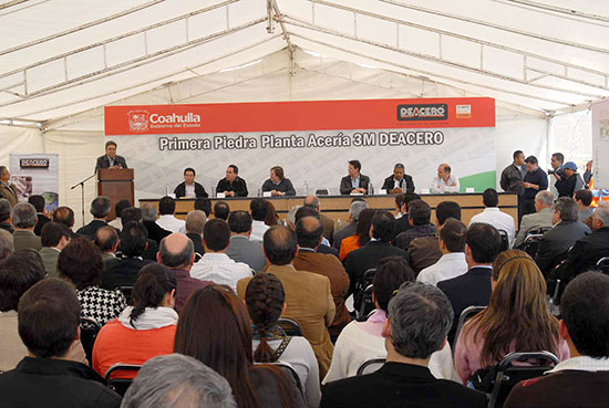 El gobernador Jorge Torres inició la construcción de nueva planta de la empresa De Acero, en Ramos Arizpe