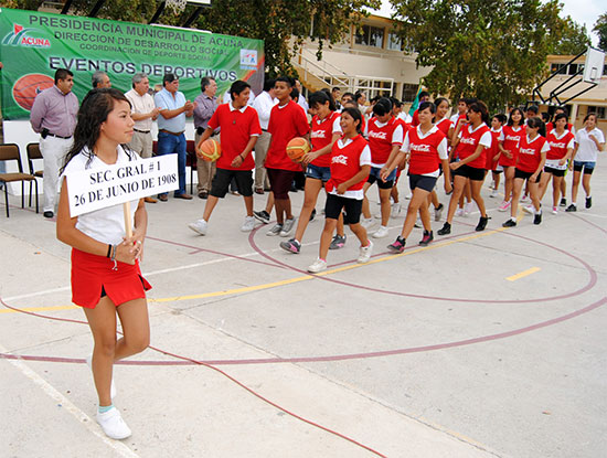 Inauguró el alcalde el Primer Torneo de Baloncesto en la Secundaria Federal No. 1