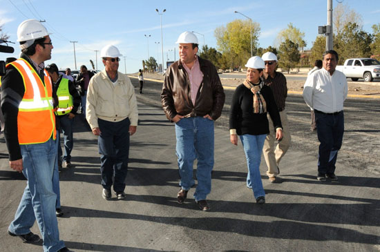 Supervisa el gobernador avance de obras viales en Ramos Arizpe y Saltillo 