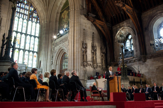 "La hora de Nuestro liderazgo es ahora": dice el Presidente Obama  ante el Parlamento en Londres