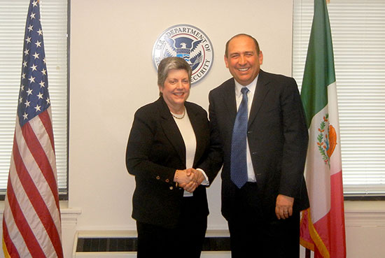 Se reúne Rubén Moreira con Janet Napolitano, Secretaria de Seguridad de los Estados Unidos