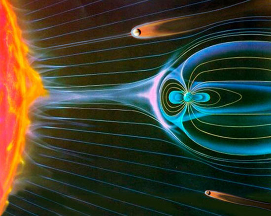 Representación de la magnetosfera de Marte. Foto cortesía ESA.