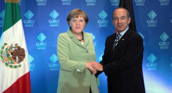 Se reúne el Presidente Calderón con la Canciller Federal de Alemania, Angela Merkel
