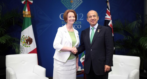 Se reúne el Presidente Calderón con la Primera Ministra de Australia, Julia Gillard