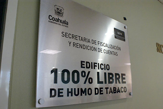 Declaran Secretaría de Fiscalización edificio 100% libre de humo