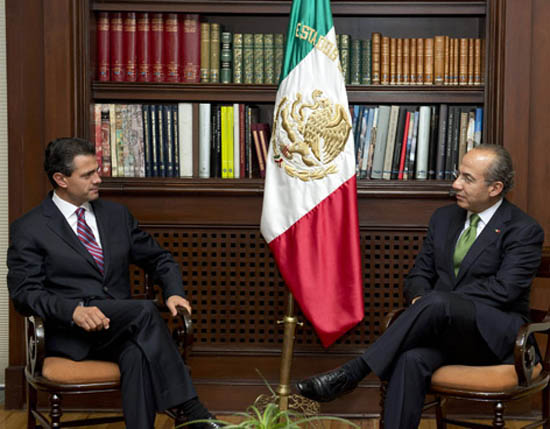 Recibe el Presidente Calderón al Presidente Electo, Enrique Peña Nieto