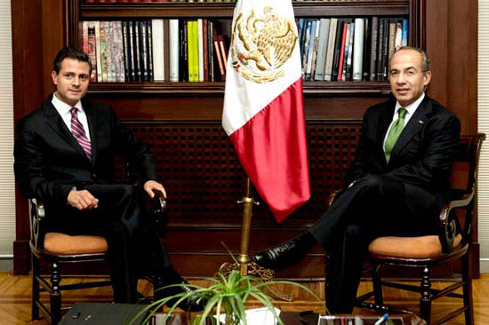 Recibe el Presidente Calderón al Presidente Electo, Enrique Peña Nieto