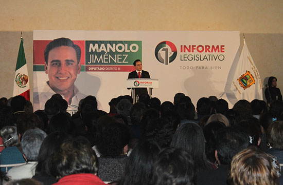 Presenta su Primer Informe Legislativo diputado Manolo Jiménez Salinas