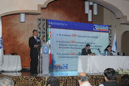   El Presidente del PAN Coahuila, Carlos Orta Canales presentó su tercer informe de resultados