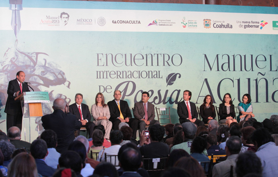 Acompaña alcalde al gobernador de Coahuila en inauguración de Encuentro Internacional de Poesía Manuel Acuña, en Saltillo 