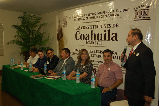 Presentan diputados libro Las Constituciones, Antonio Nerio anfitrión