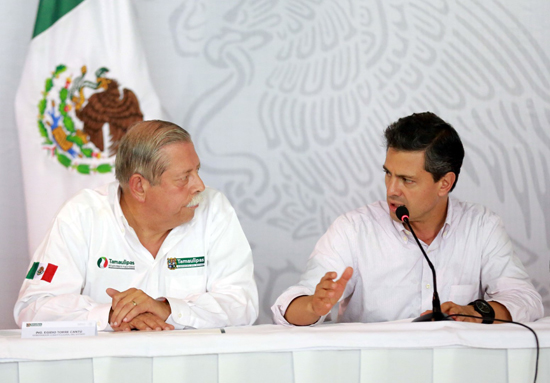 Supervisan Peña Nieto y Egidio Torre apoyos a población afectada por “Ingrid”