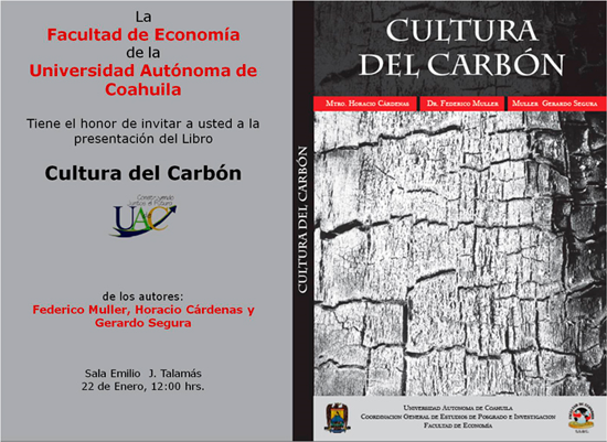 Invita UA de C a la presentación del libro Cultura del Carbón 