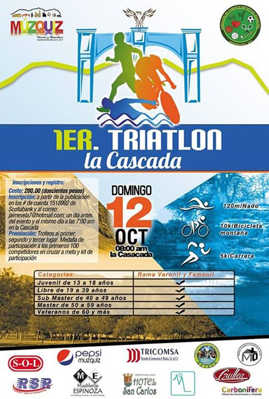 Múzquiz celebrará primer Triatlón La Cascada 2014 