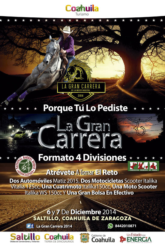 Saltillo celebra la Gran Carrera de la Mujer Vaquera 2014 