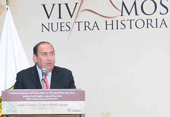 Encabeza Rubén Moreira ceremonia conmemorativa del decreto 150 años de libertad y soberanía