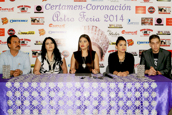 Presentan finalistas en certamen para elegir reina de Astro Feria Rosita 2014 