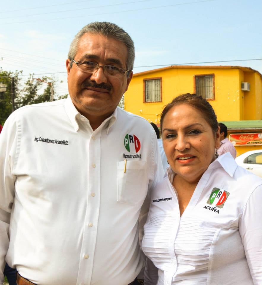 Se registran Cuauhtémoc Arzola  y Carmen Márquez para dirigir al PRI en Acuña 