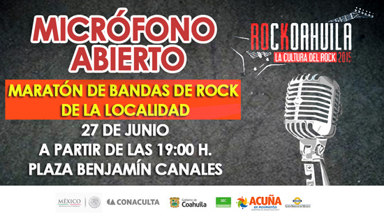Invitan al Rockcoahuila 2015 en Acuña 