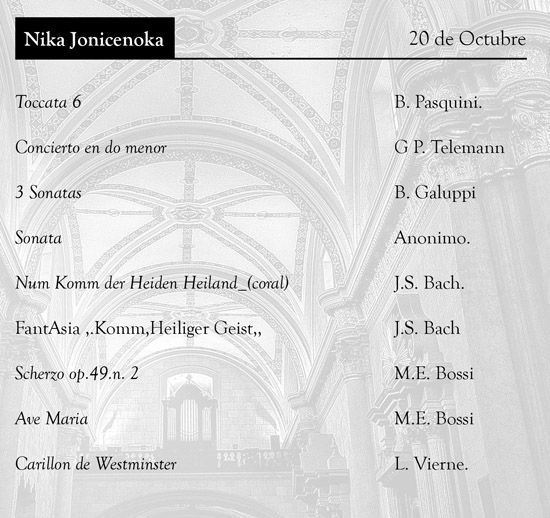 Invita UA de C a Concierto de Nika Jonicenoka en el Festival Internacional de Órgano Saltillo 2016 