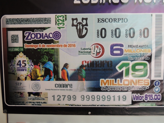 Gritará Conafe el premio mayor del Sorteo Zodiáco de la Lotería Nacional 