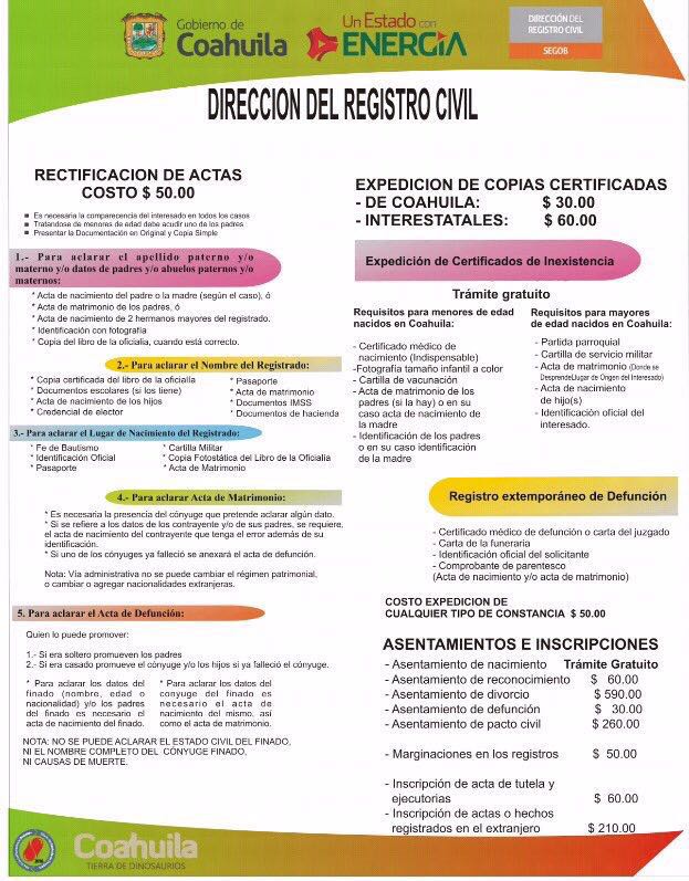 Jornada de rectificación de actas del registro civil en Acuña