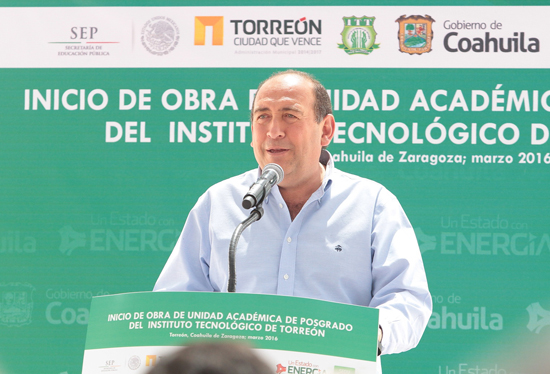 Inicia Rubén Moreira en el Tecnológico de Torreón obras por 20 MDP 
