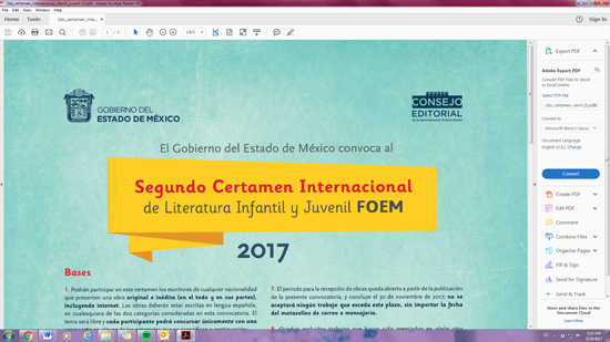 Certámenes internacionales de literatura 2017 "Sor Juana Inés de la Cruz" y “Segundo Certamen Infantil y Juvenil FOEM” 