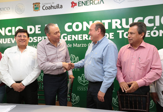 El gobernador Rubén Moreira anuncia la construcción del nuevo Hospital General de Torreón del ISSSTE 