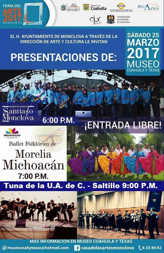 Participa la UA de C en la Feria del Arte 2017 de Monclova, Coahuila 
