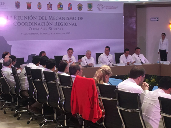 Asiste Enrique Torres a la 4ta Reunión del Mecanismo de Coordinación Regional Zona Sur-Sureste 