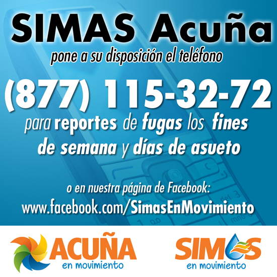 SIMAS Acuña informa los días en los que sus oficinas permanecerán cerradas 