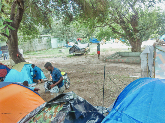 Campamento de migrantes.