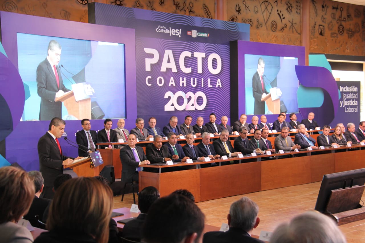 Firman Pacto Coahuila 2020: consolida estado liderazgo en materia laboral