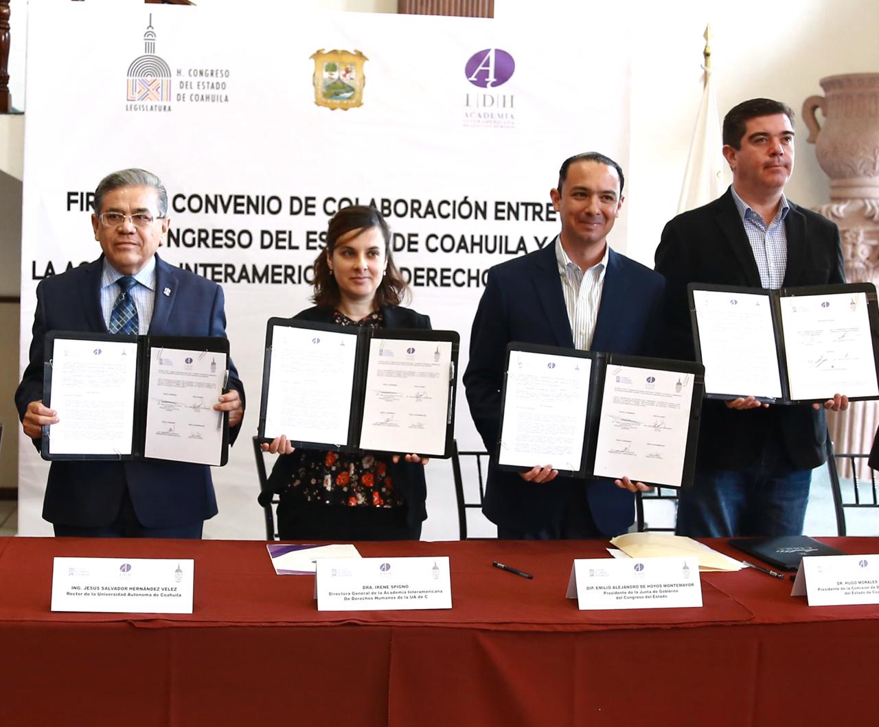 Firman convenio Congreso del Estado y Academia Interamericana de Derechos Humanos