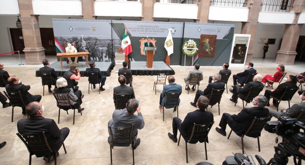 Conmemoran en Palacio de Gobierno el 108 Aniversario de la firma del Plan de Guadalupe