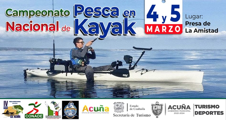 PREPARADO EL CAMPEONATO NACIONAL DE PESCA EN KAYAK: 4 Y 5 DE MARZO, EN LA PRESA DE LA AMISTAD