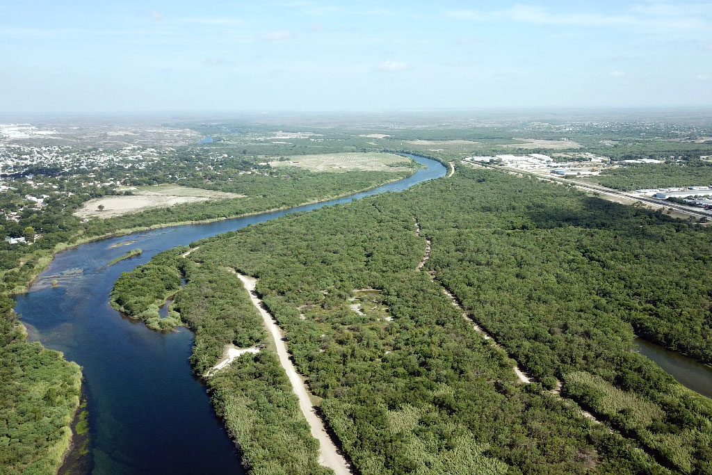 Río Bravo vista desde dron
